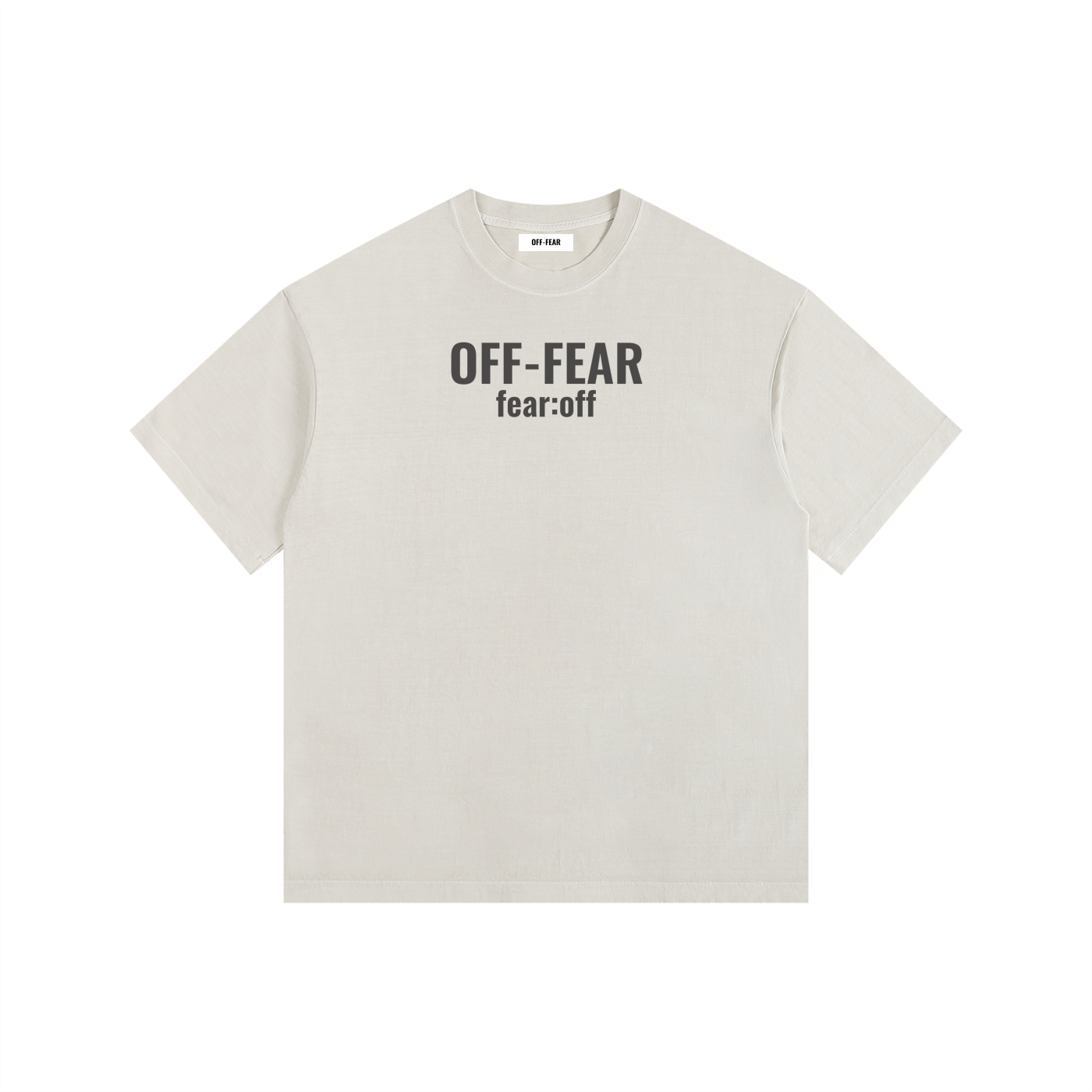Vintage Washed OFF-FEAR Oversized Cotton T-Shirt