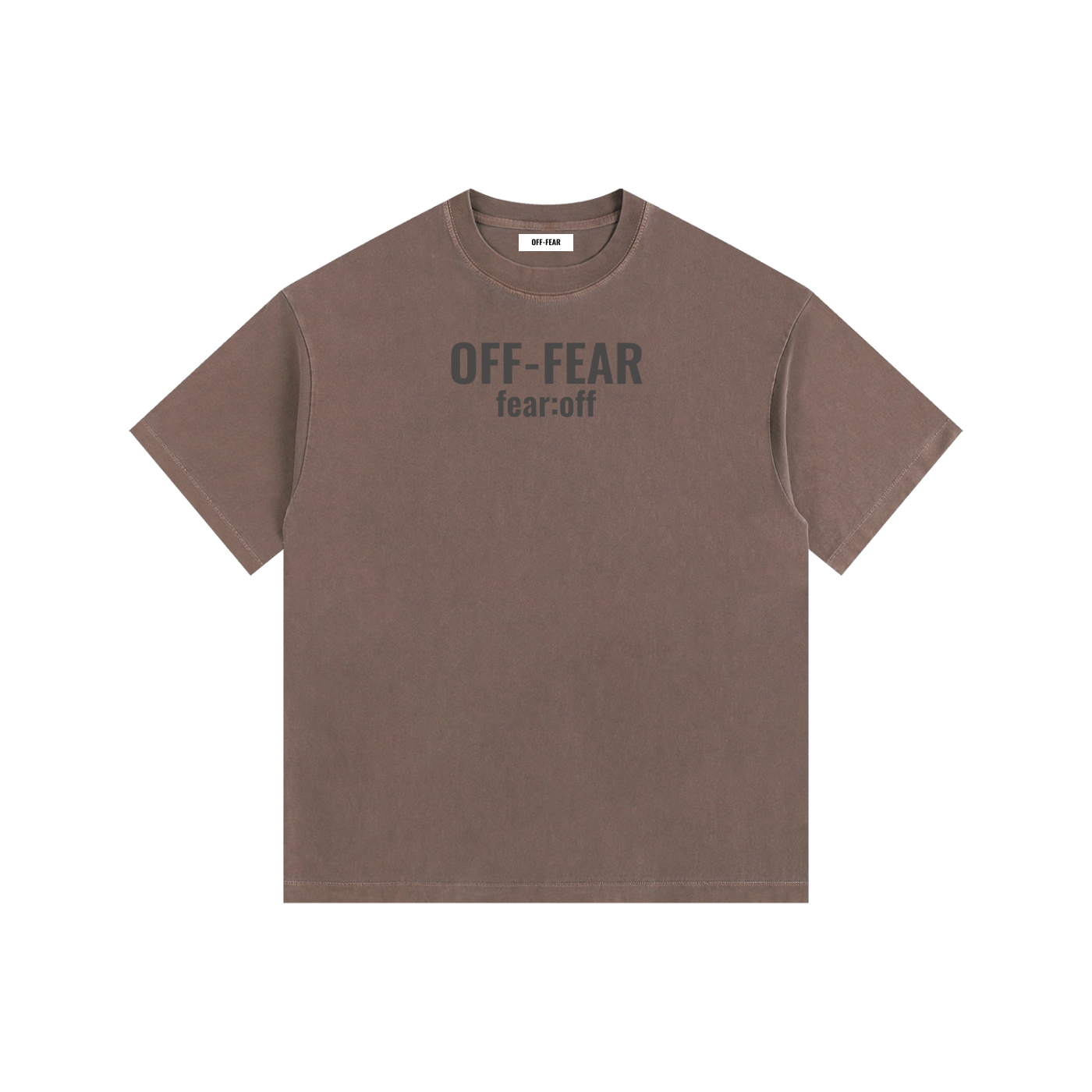 Vintage Washed OFF-FEAR Oversized Cotton T-Shirt