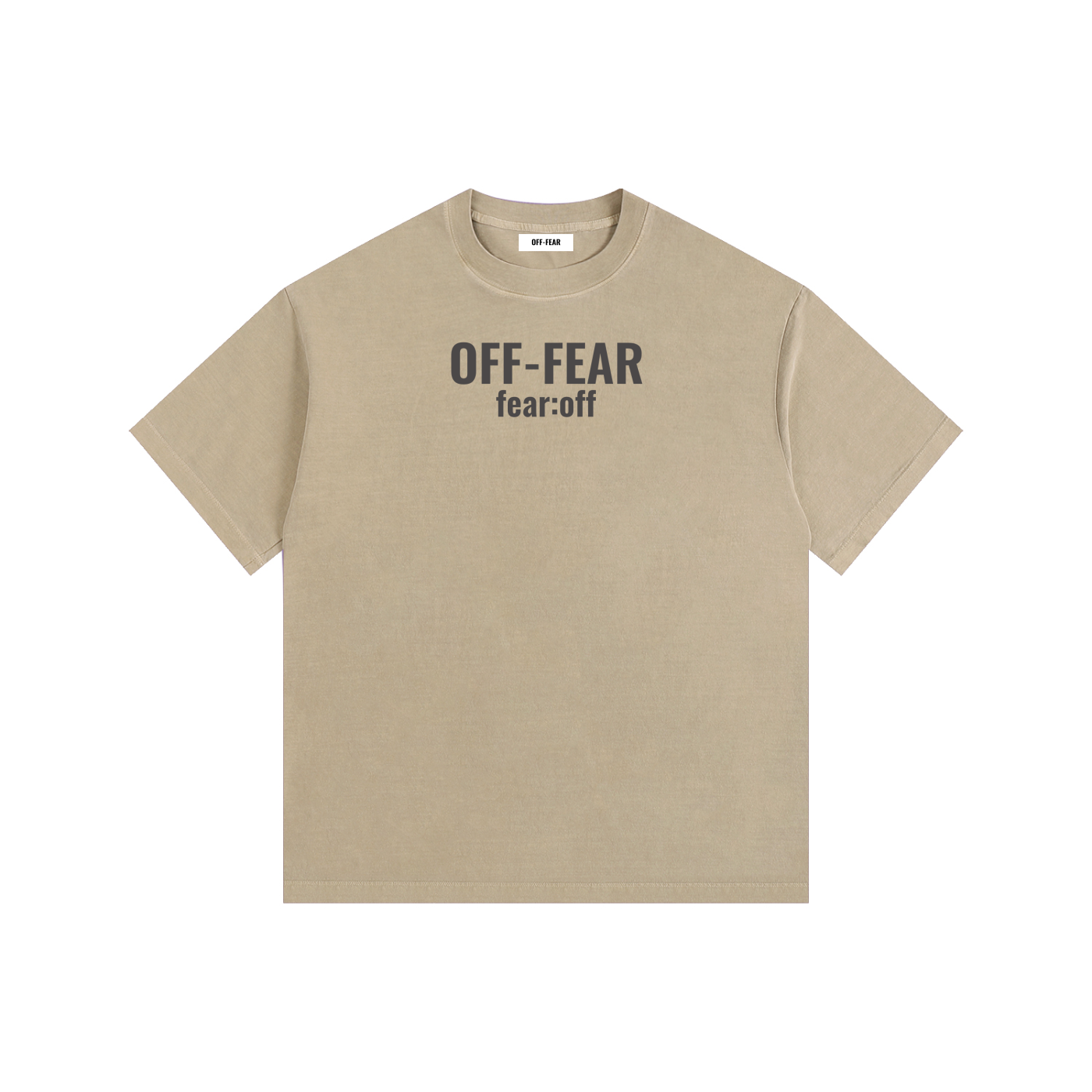 Vintage Washed OFF-FEAR Oversized Cotton T-Shirt