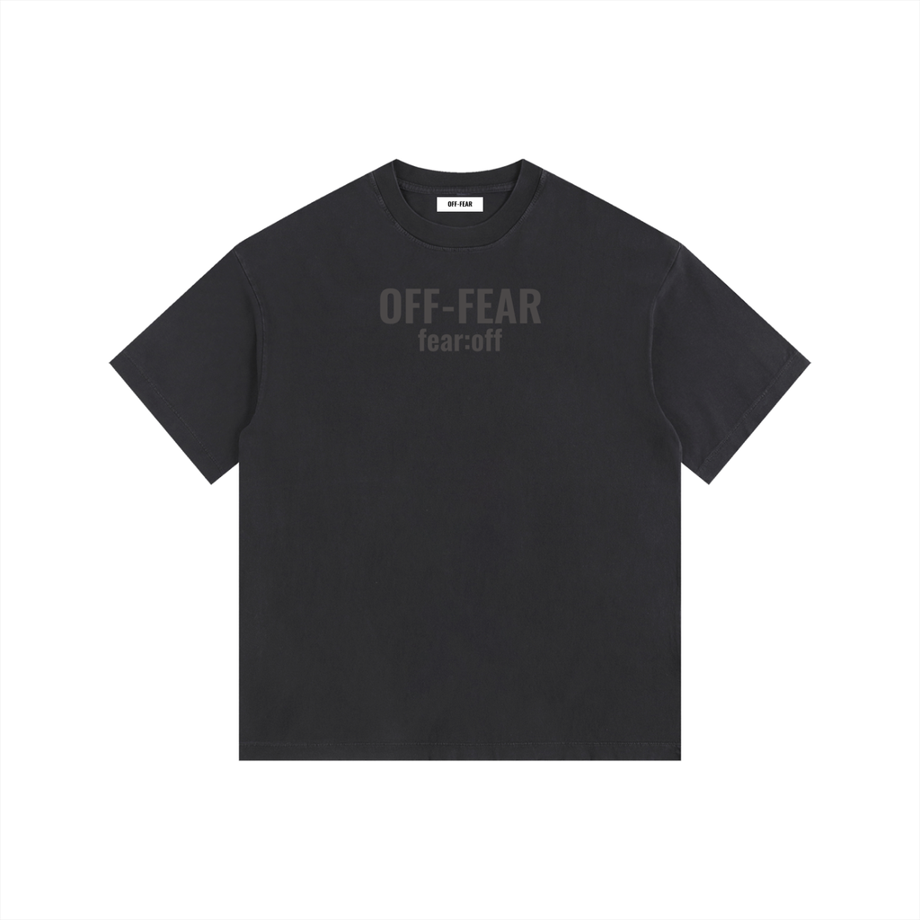 Vintage Washed OFF-FEAR Oversized Cotton T-Shirt